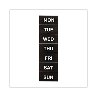 Interchangeable Magnetic Board Accessories, Days of Week, Black/White, 2" x 1", 7 Pieces