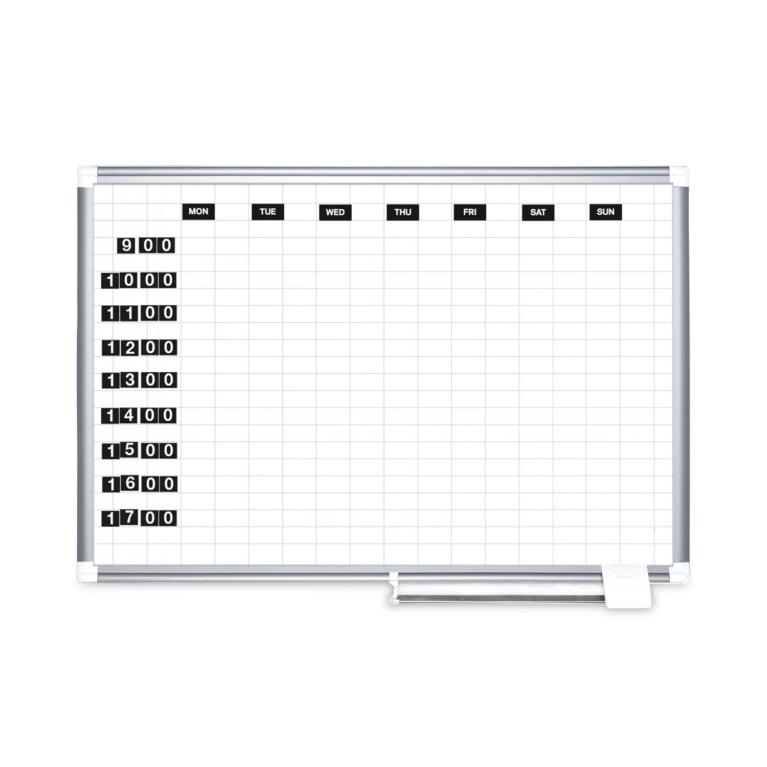 Interchangeable Magnetic Board Accessories, Days of Week, Black/White, 2" x 1", 7 Pieces - 