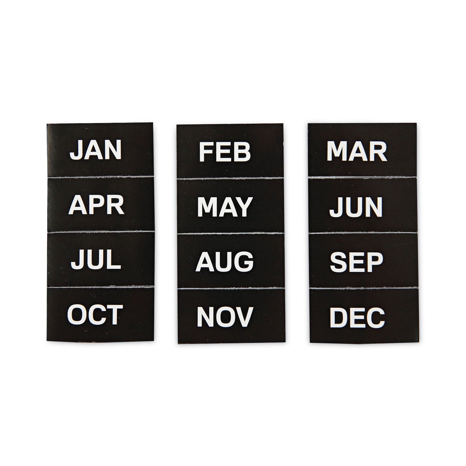 Interchangeable Magnetic Board Accessories, Months of Year, Black/White, 2" x 1", 12 Pieces - 