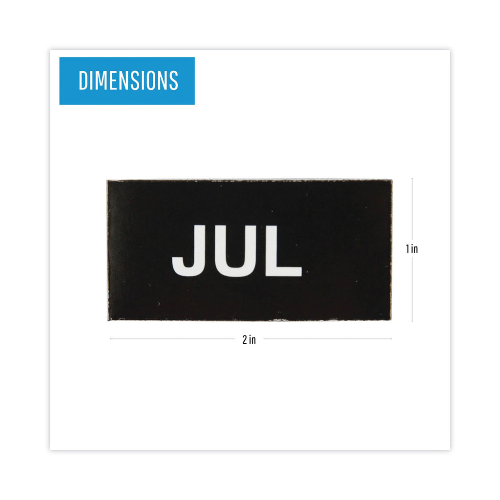 Interchangeable Magnetic Board Accessories, Months of Year, Black/White, 2" x 1", 12 Pieces - 