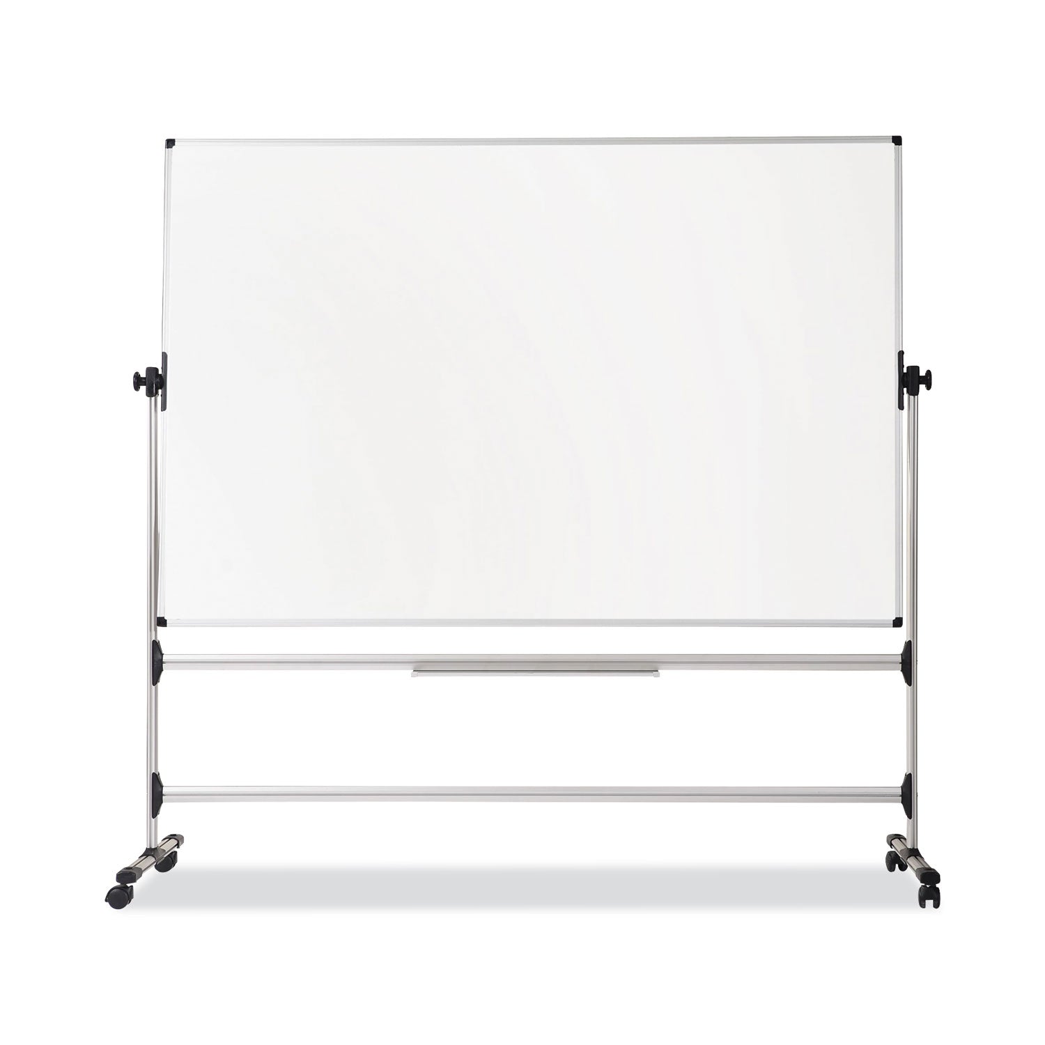 Earth Silver Easy Clean Mobile Revolver Dry Erase Boards, 36 x 48, White Surface, Silver Steel Frame
