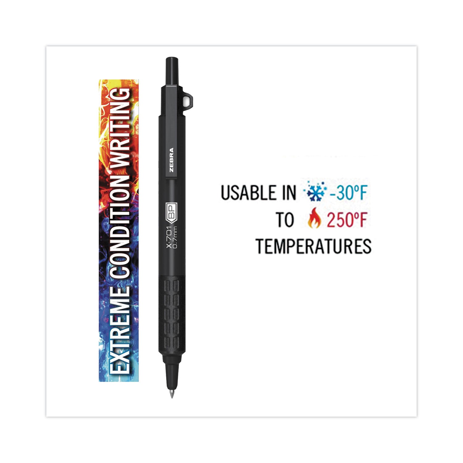 X-701 Ballpoint Pen, Retractable, Fine 0.7 mm, Black Ink, Black Barrel
