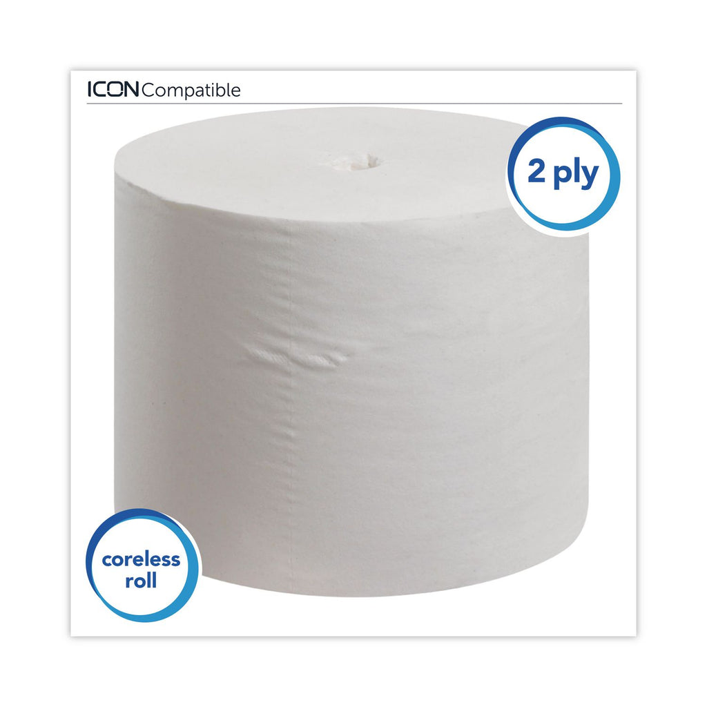 Essential Extra Soft Coreless Standard Roll Bath Tissue, Septic Safe, 2-Ply, White, 800 Sheets/Roll, 36 Rolls/Carton