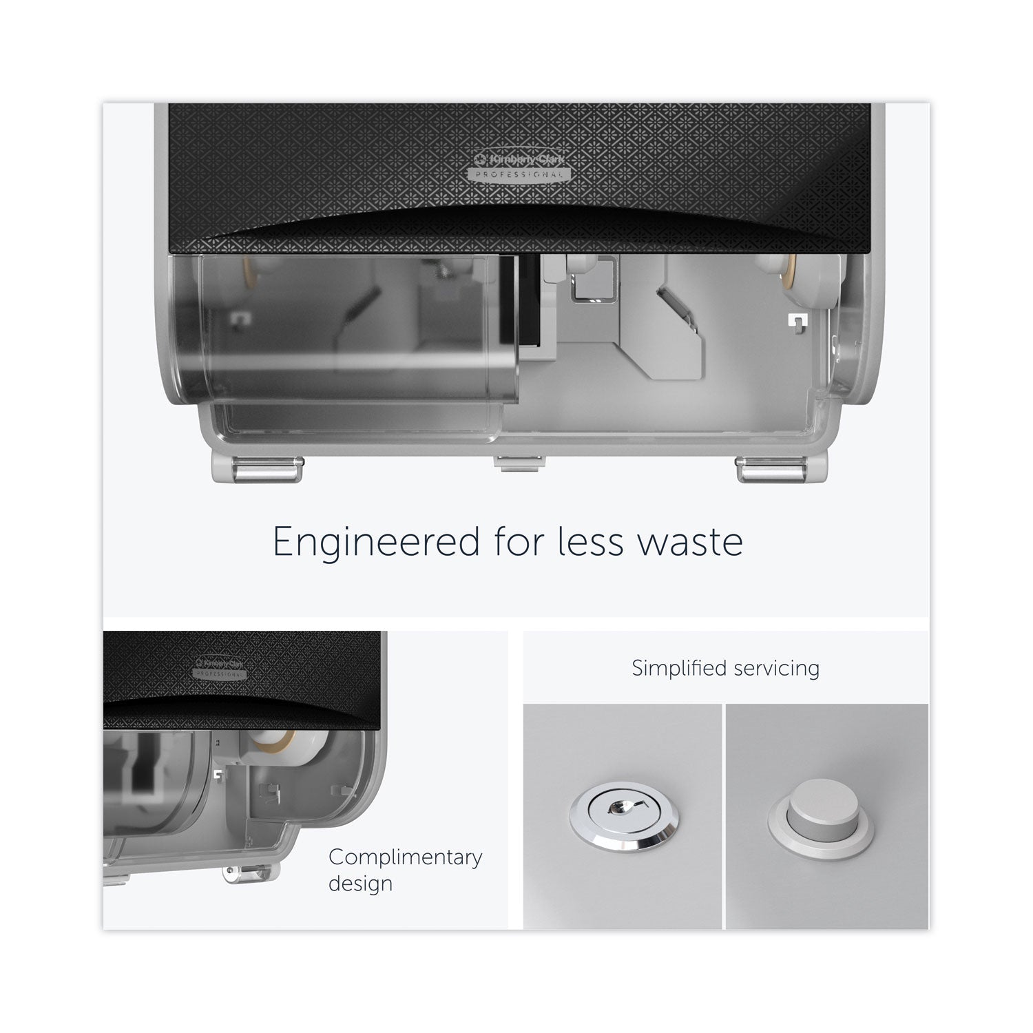 ICON Coreless Standard Roll Toilet Paper Dispenser, 8.43 x 13 x 7.25, Black Mosaic