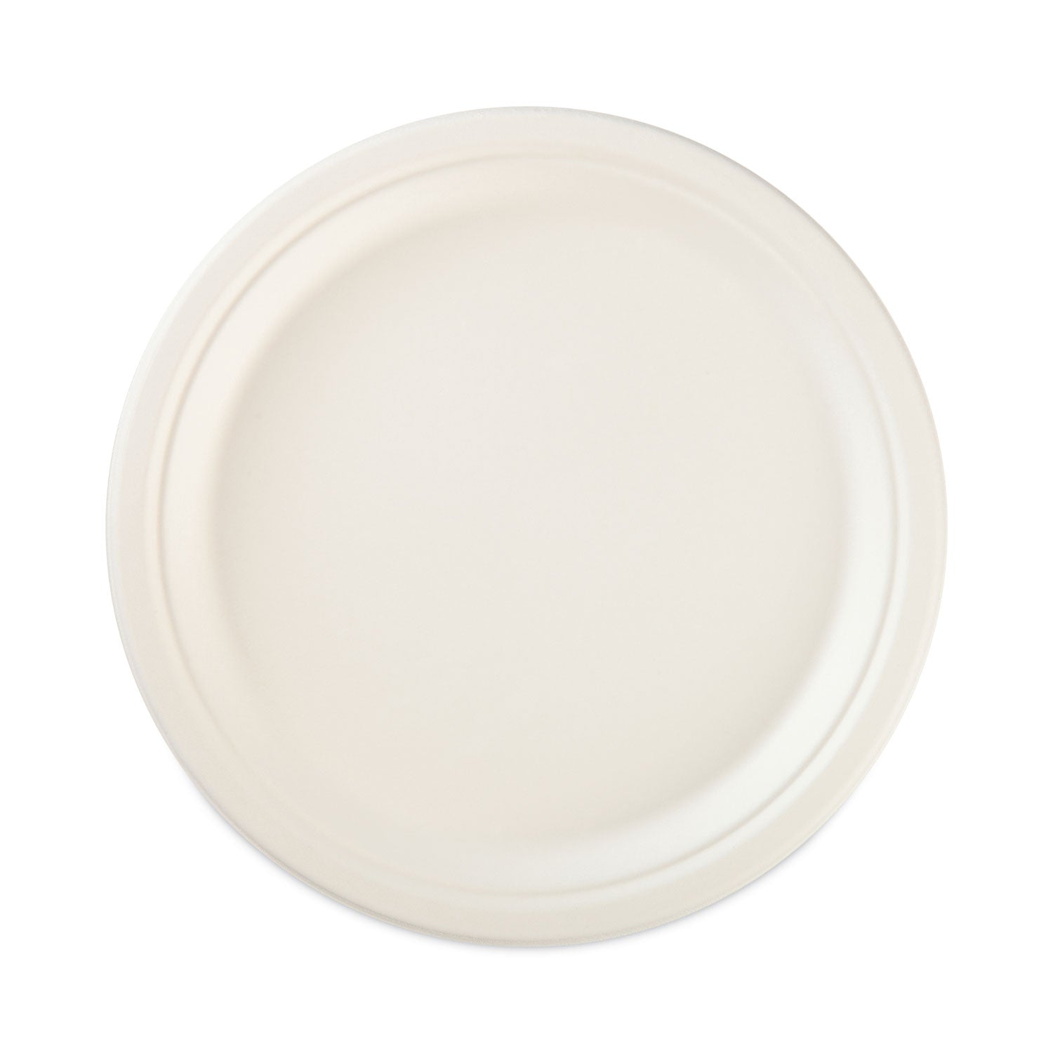 ECOSAVE Tableware, Plate, Bagasse, 6.75" dia, White, 30/Pack
