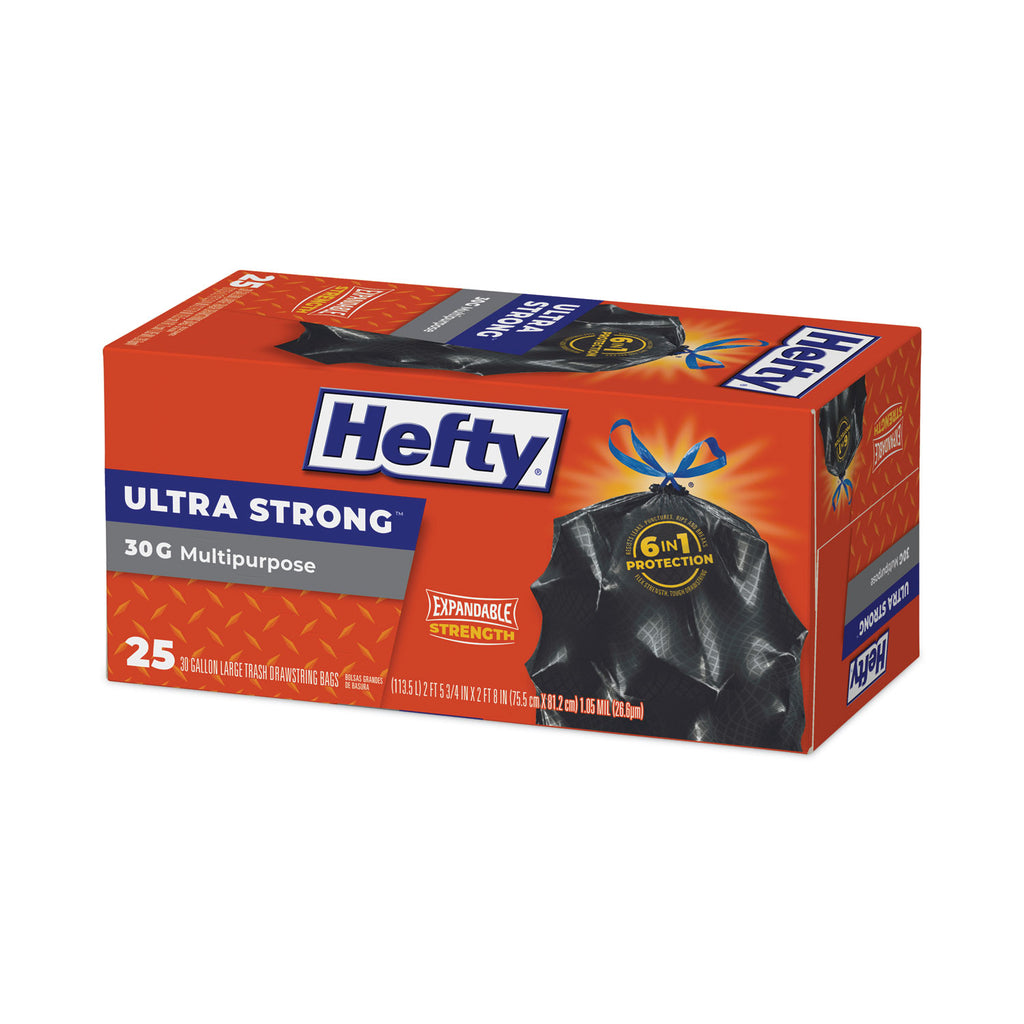 Ultra Flex Waste Bags, 30 gal, 1.05 mil, 6" x 2.1", Black, 150/Carton