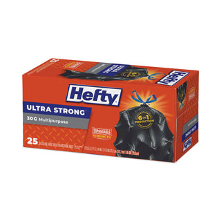 Ultra Flex Waste Bags, 30 gal, 1.05 mil, 6" x 2.1", Black, 150/Carton