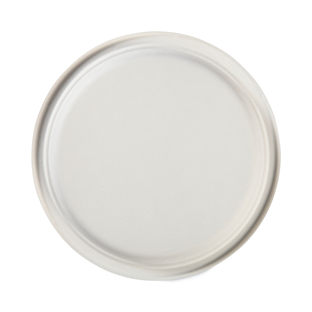 ECOSAVE Tableware, Plate, Bagasse, 10.13" dia, White, 16/Pack
