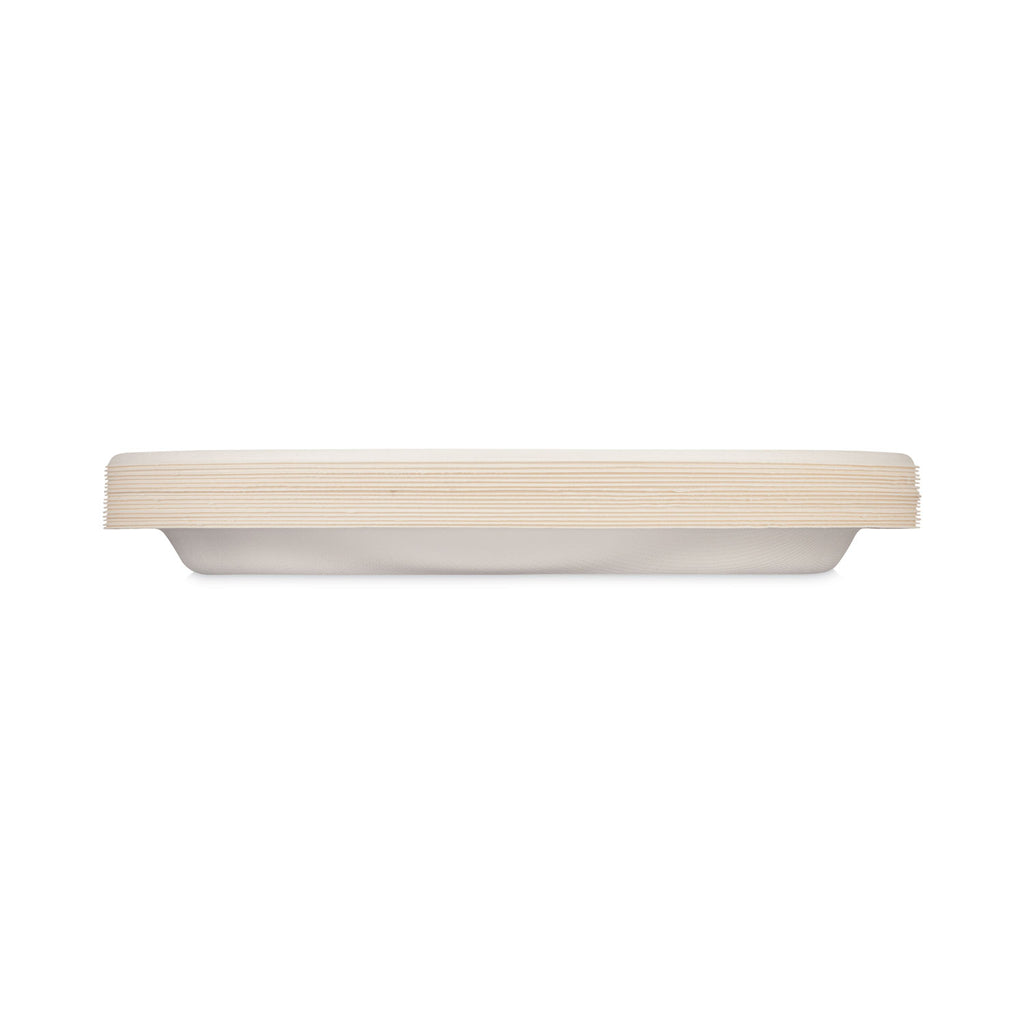 ECOSAVE Tableware, Plate, Bagasse, 6.75" dia, White, 30/Pack