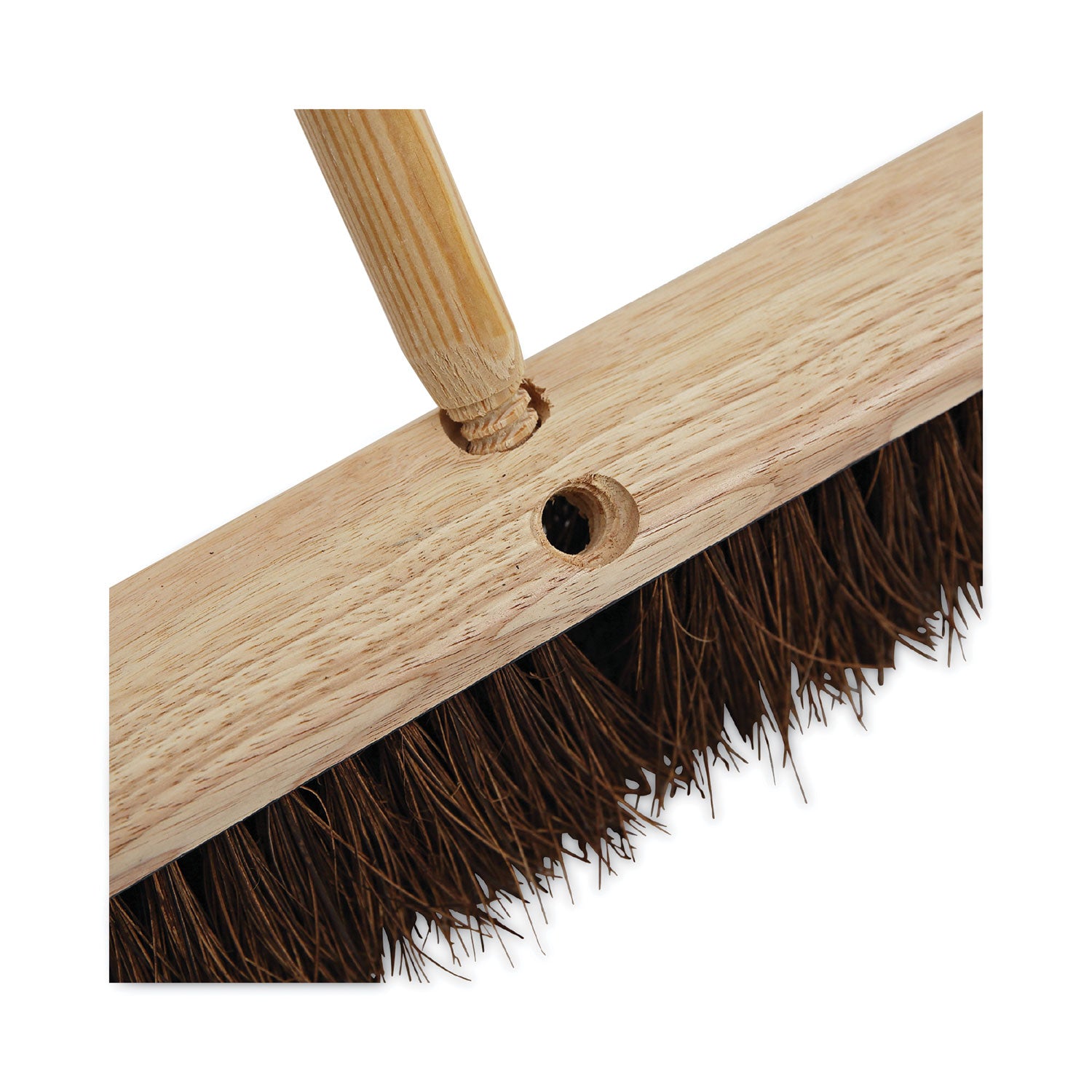 Heavy-Duty Threaded End Lacquered Hardwood Broom Handle, 1.13" dia x 60", Natural - 