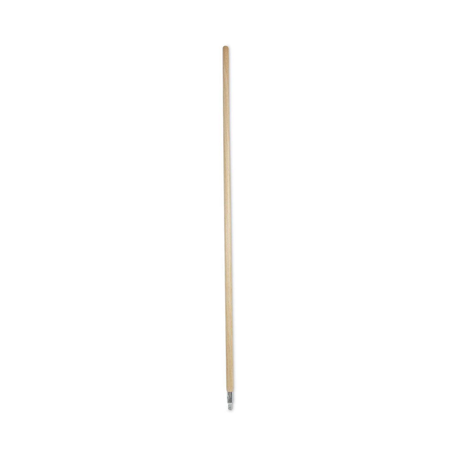 Metal Tip Threaded Hardwood Broom Handle, 1.13" dia x 60", Natural - 