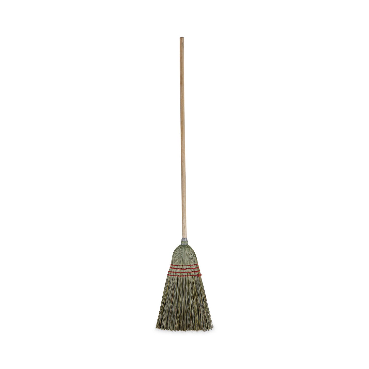 Mixed Fiber Maid Broom, Mixed Fiber Bristles, 55" Overall Length, Natural, 12/Carton - 