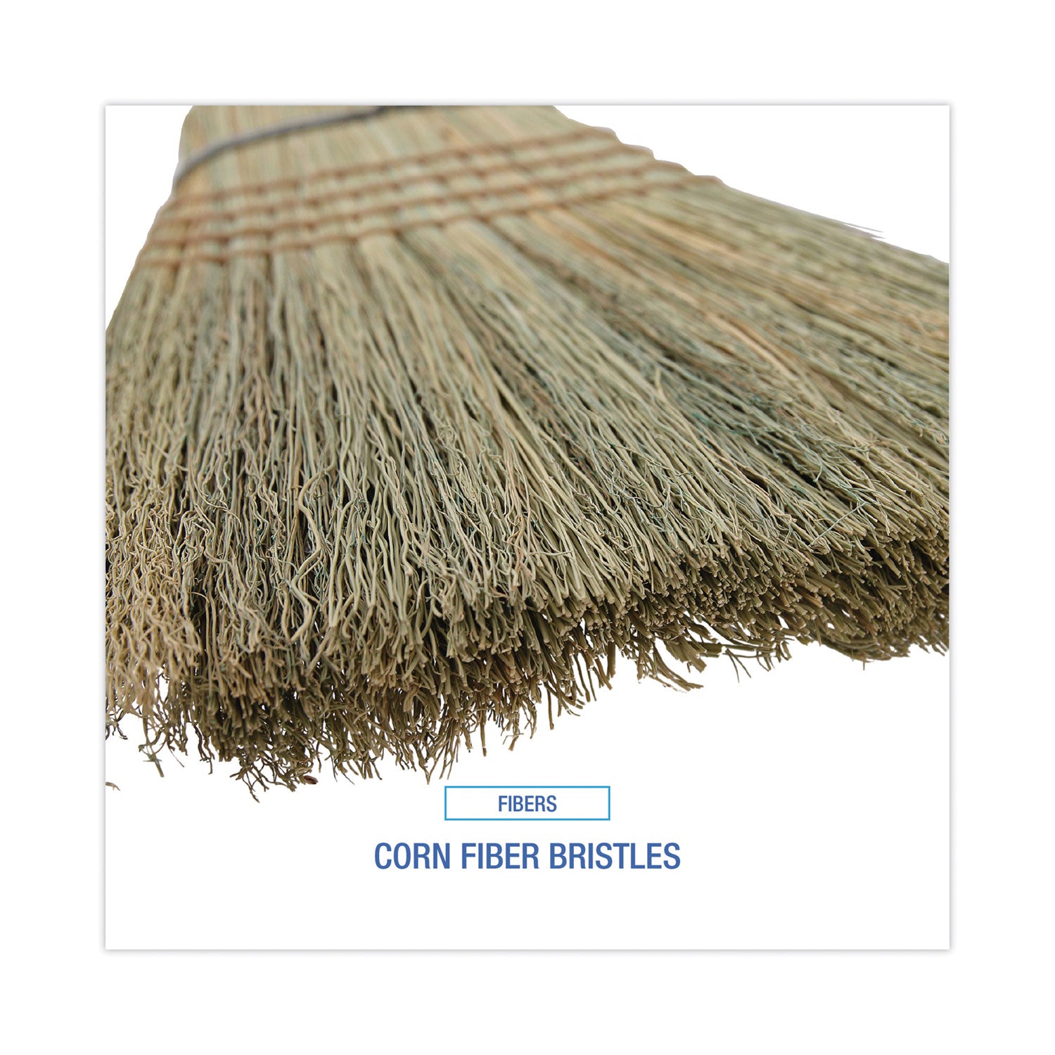 Warehouse Broom, Corn Fiber Bristles, 56" Overall Length, Natural, 12/Carton - 