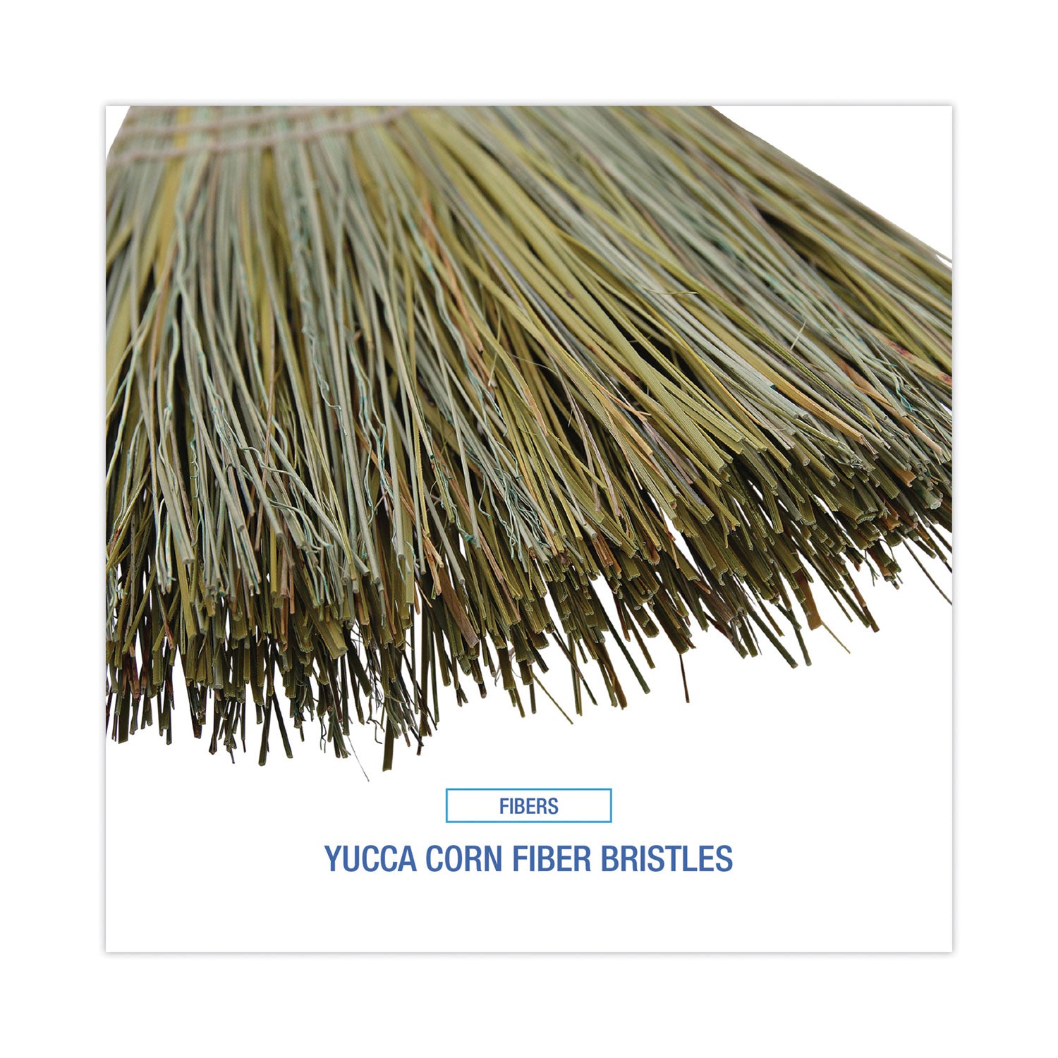 Warehouse Broom, Yucca Corn Fiber Bristles, 56" Overalll Length, Natural, 12/Carton - 