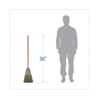 Warehouse Broom, Yucca/Corn Fiber Bristles, 56" Overall Length, Natural