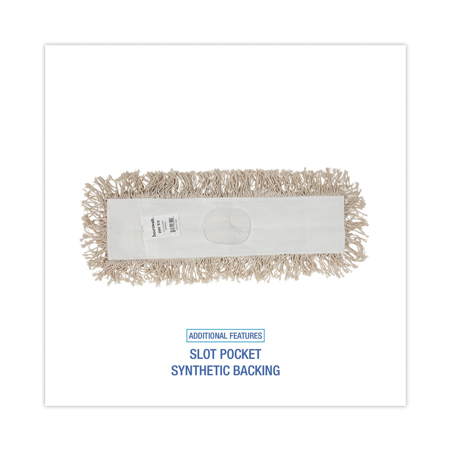 Mop Head, Dust, Cotton, 18 x 3, White - 