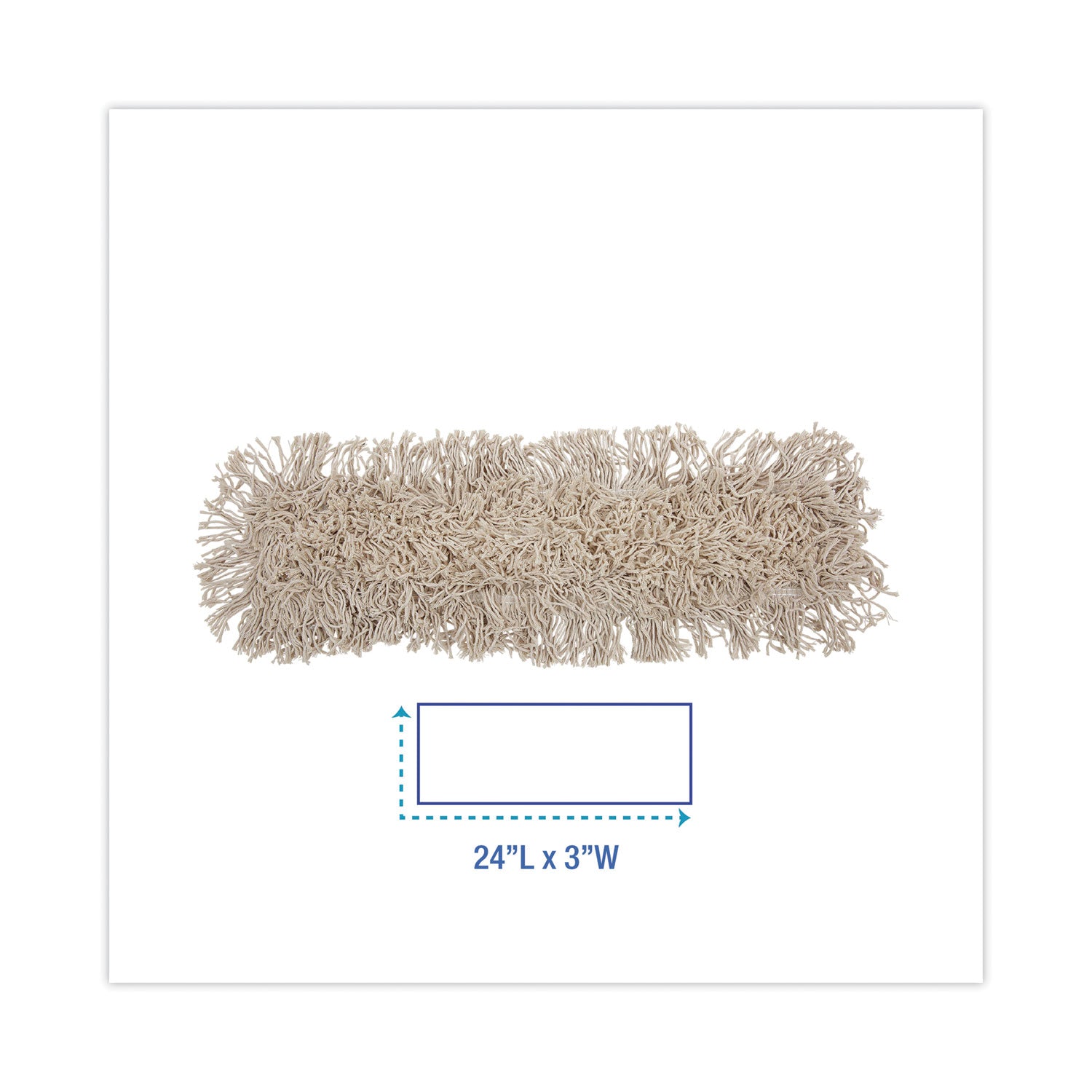 Mop Head, Dust, Cotton, 24 x 3, White