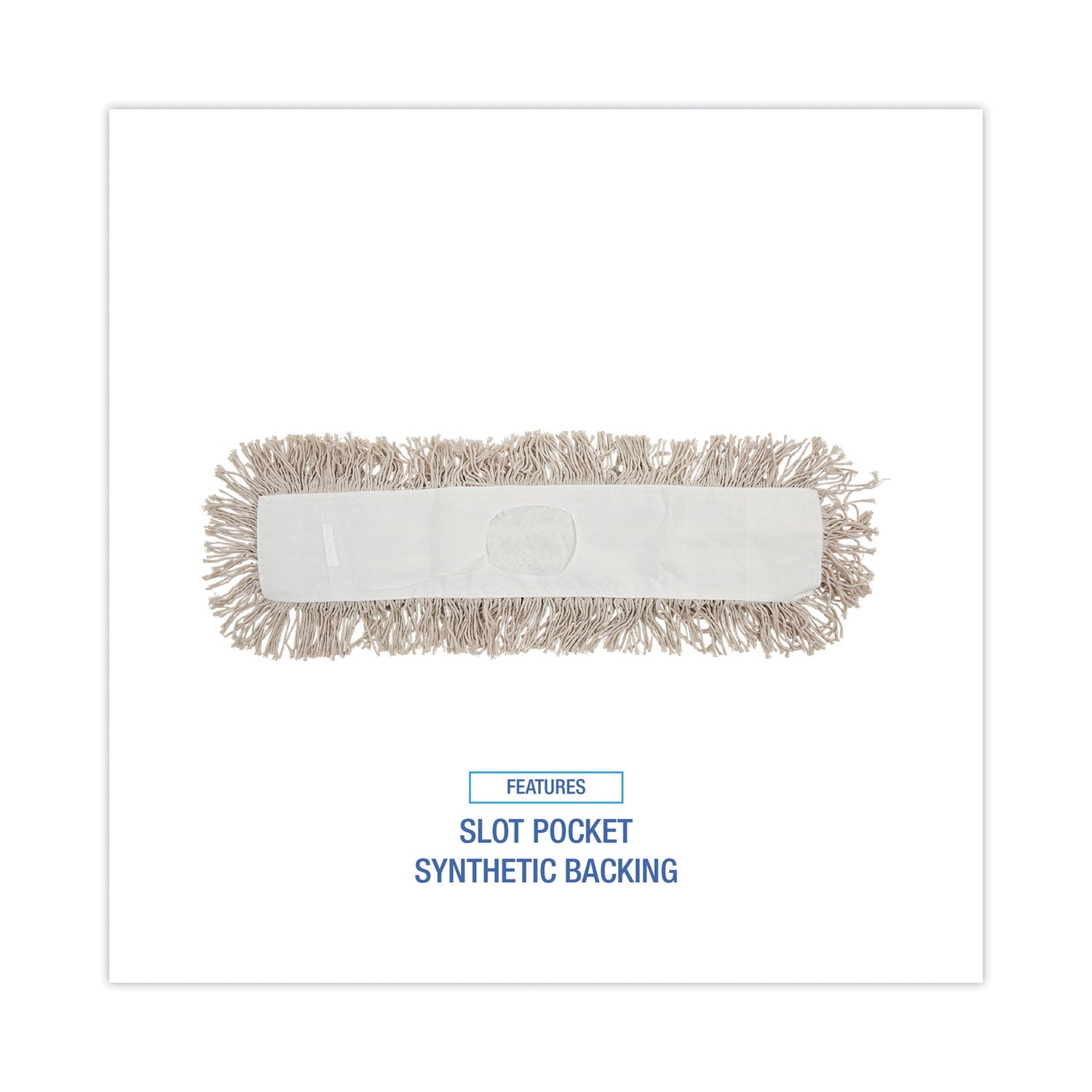 Mop Head, Dust, Cotton, 24 x 3, White