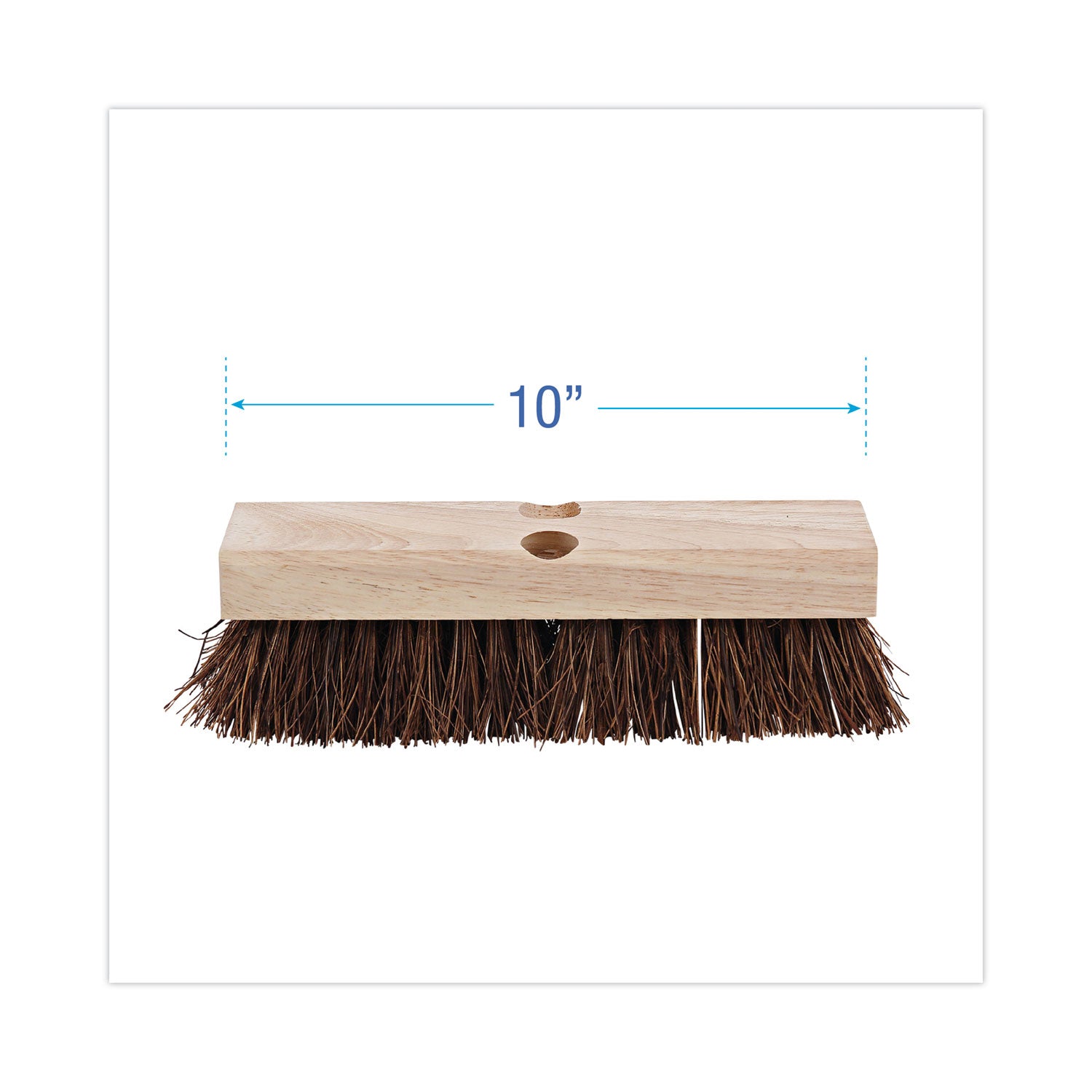 Deck Brush Head, 2" Brown Palmyra Bristles, 10" Brush - 