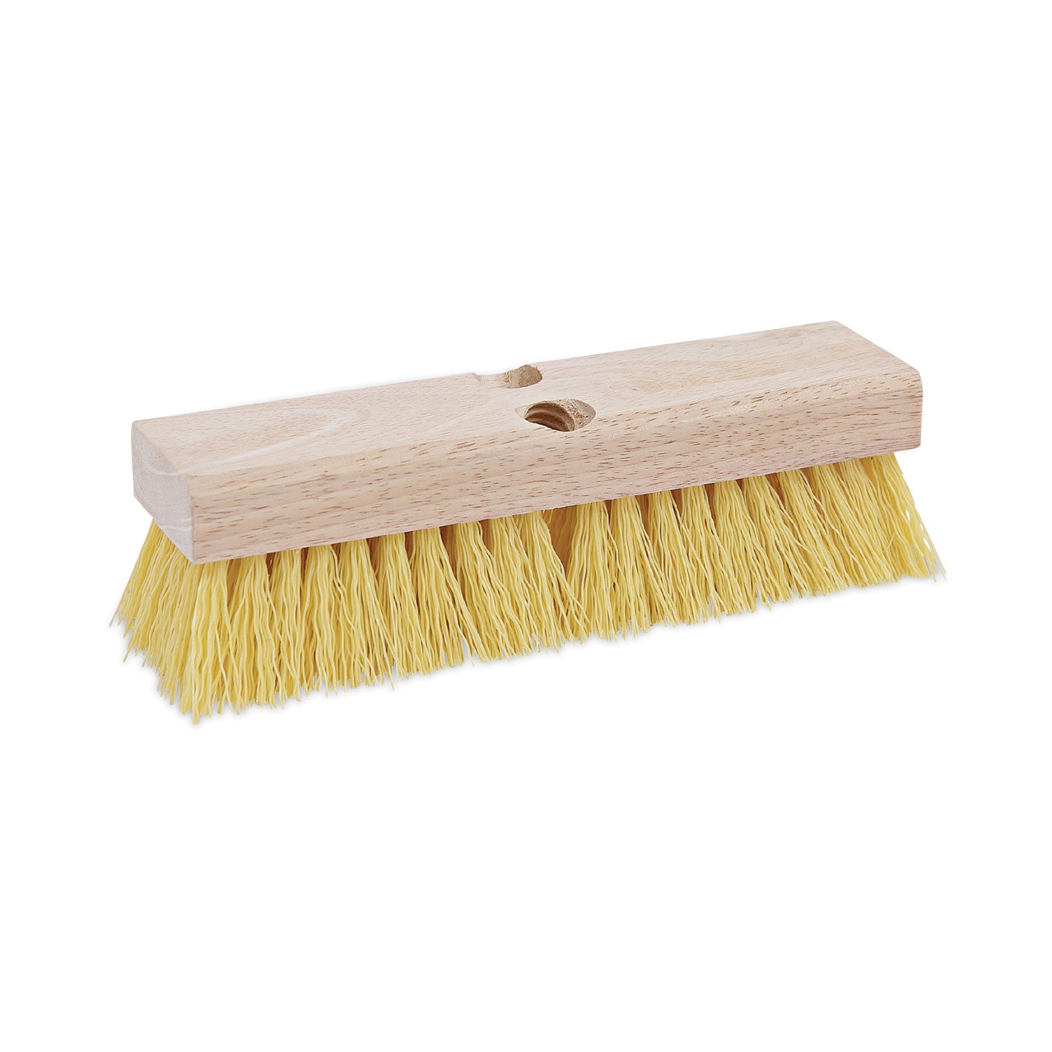 Deck Brush Head, 2" Cream Polypropylene Bristles, 10" Brush - 