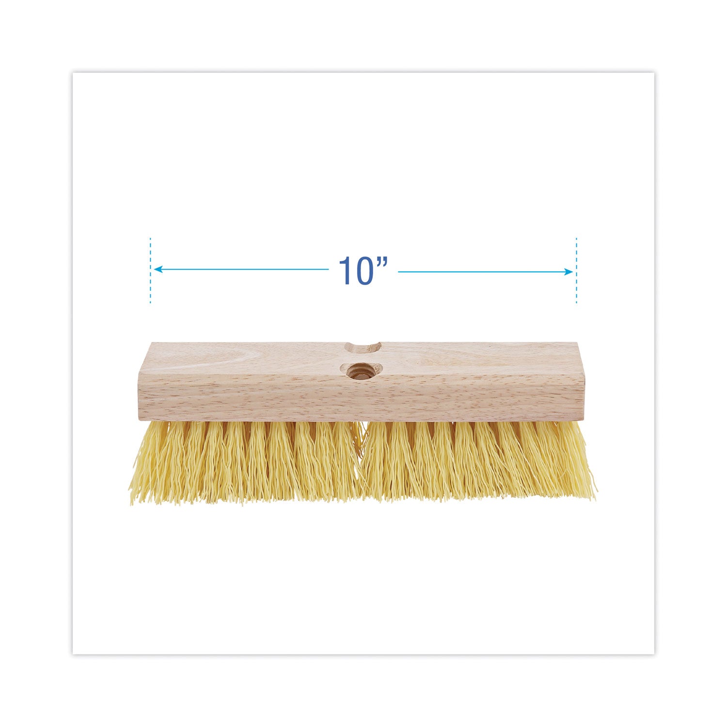 Deck Brush Head, 2" Cream Polypropylene Bristles, 10" Brush - 