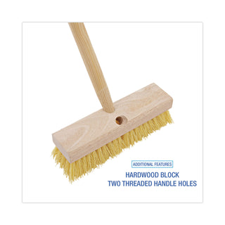 Deck Brush Head, 2" Cream Polypropylene Bristles, 10" Brush
