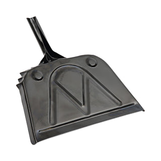 Metal Dust Pan, 12 x 14, 2 " Handle, 20-Gauge Steel, Black
