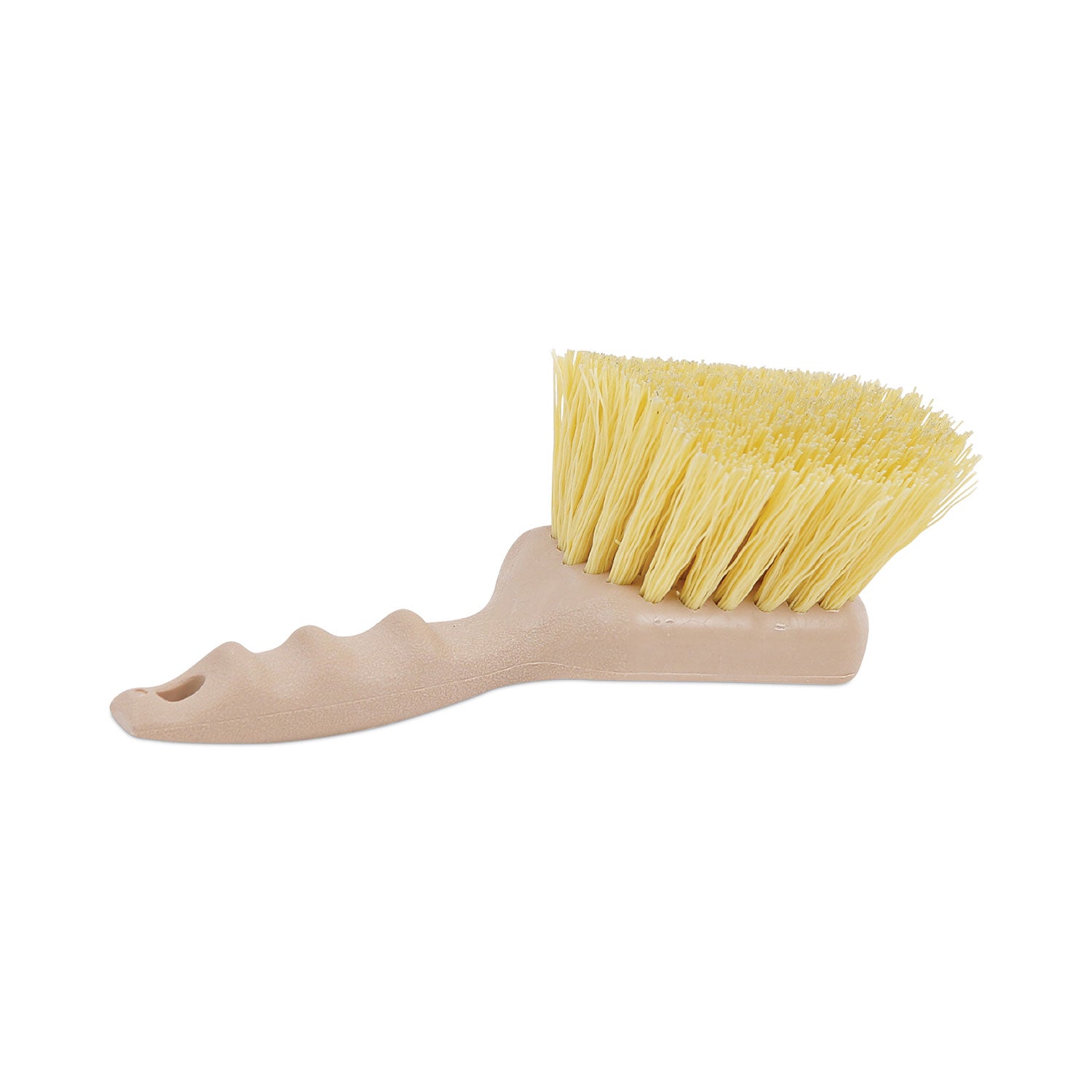 Utility Brush, Cream Polypropylene Bristles, 5.5 Brush, 3" Tan Plastic Handle - 