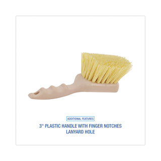 Utility Brush, Cream Polypropylene Bristles, 5.5 Brush, 3" Tan Plastic Handle