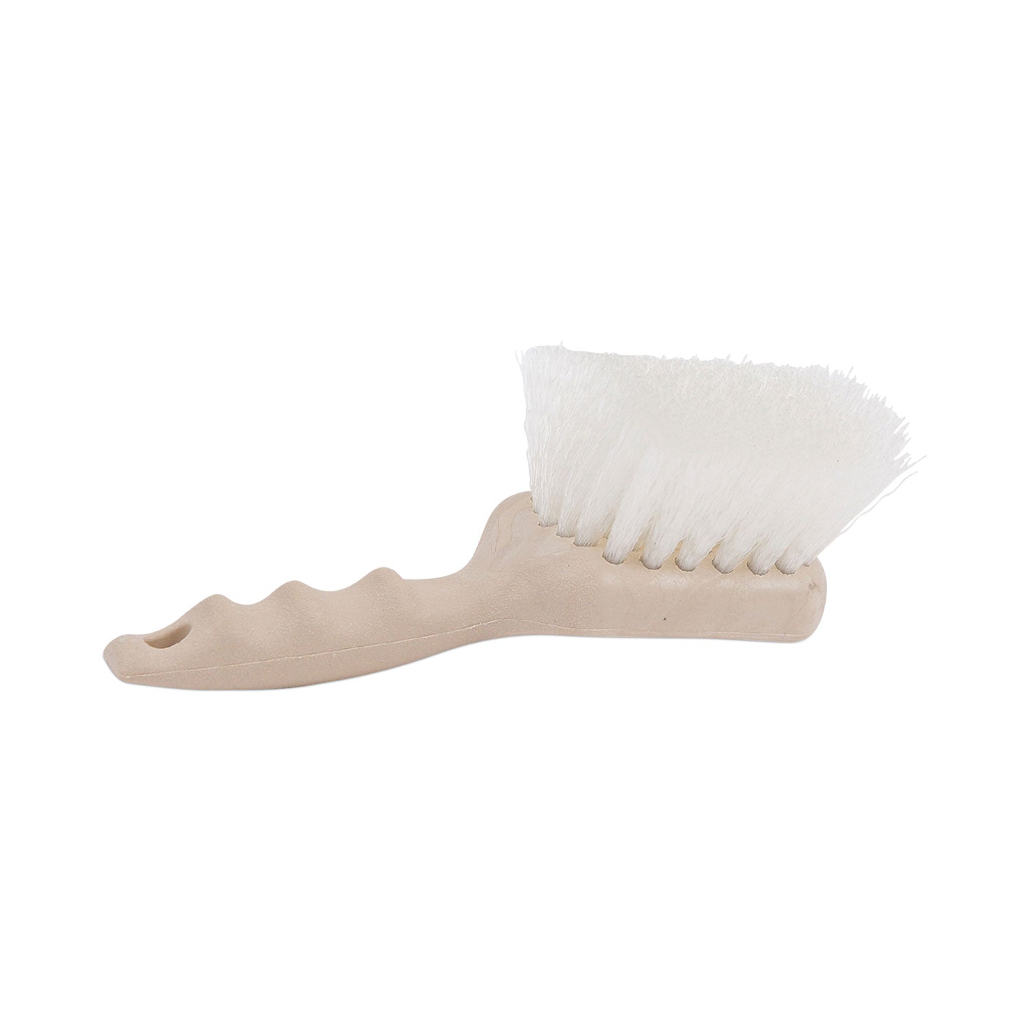 Utility Brush, Cream Nylon Bristles, 5.5" Brush, 3.5" Tan Plastic Handle - 