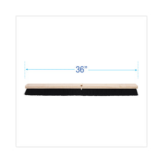 Floor Brush Head, 2.5" Black Tampico Fiber Bristles, 36" Brush