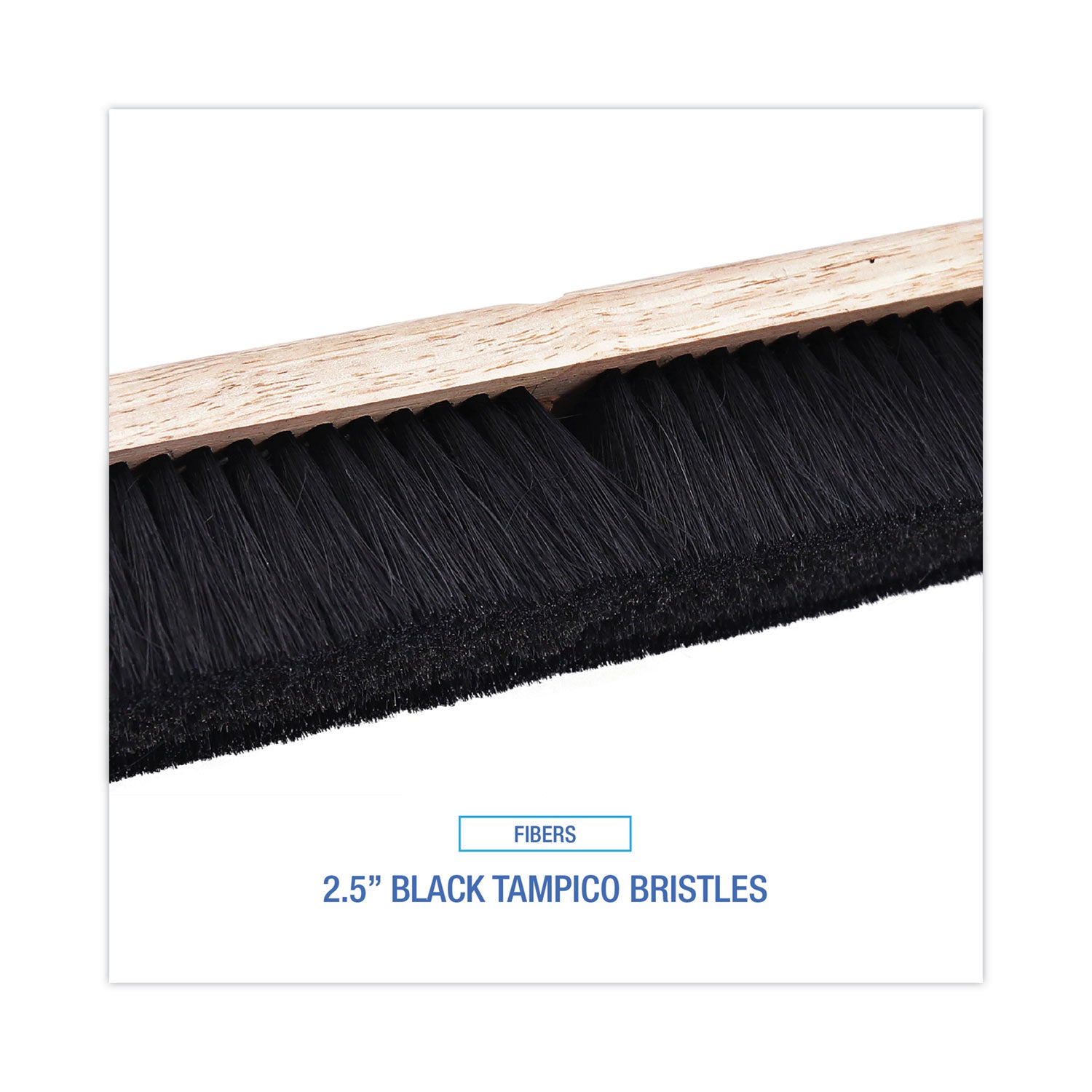 Floor Brush Head, 2.5" Black Tampico Fiber Bristles, 36" Brush - 