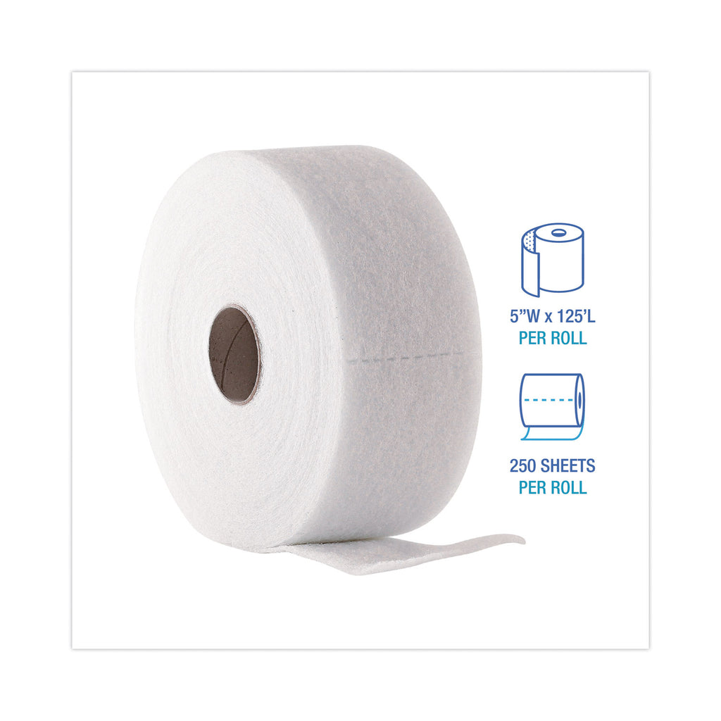 TrapEze Disposable Dusting Sheets, 5" x 125 ft, White, 250 Sheets/Roll, 2 Rolls/Carton
