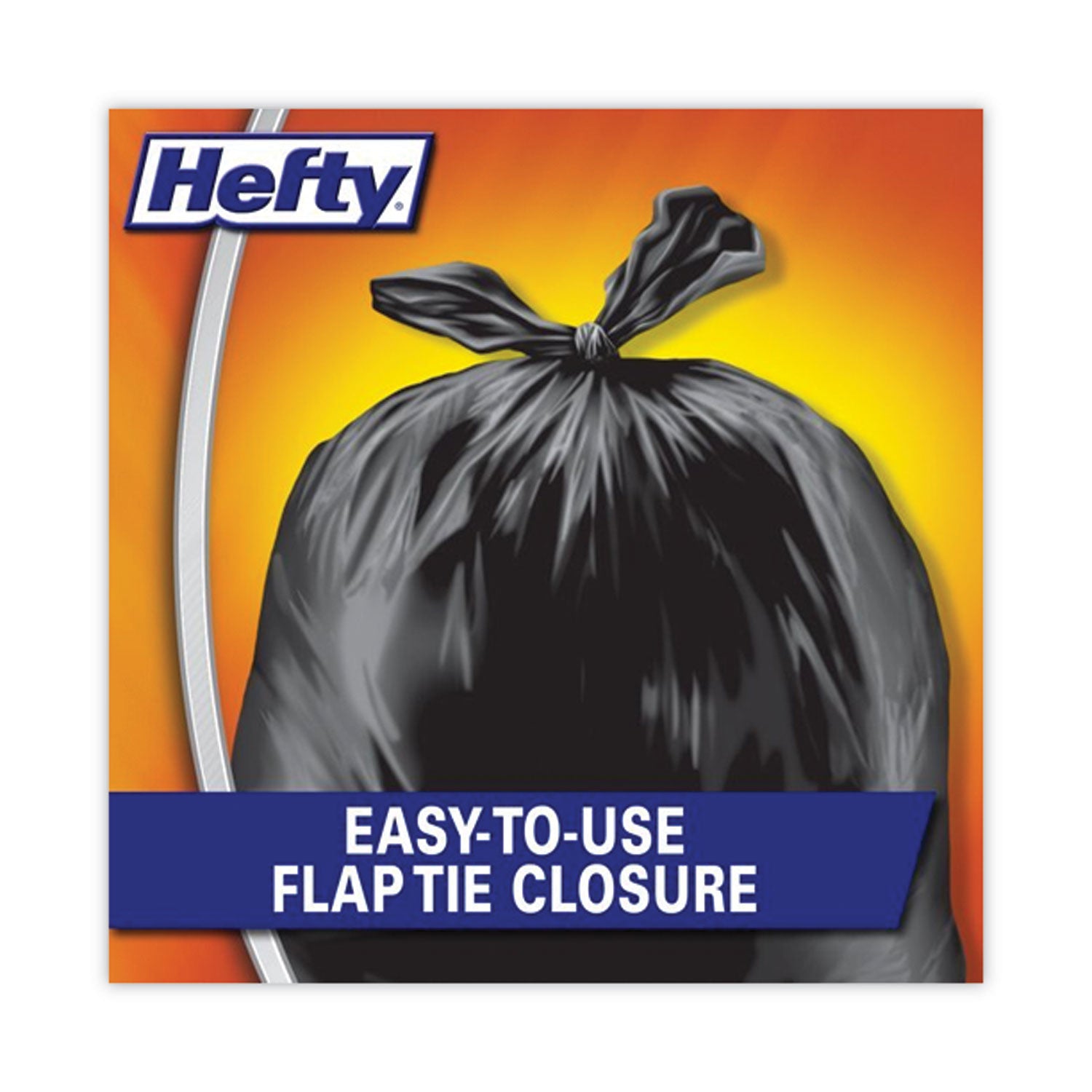Easy Flaps Trash Bags, 30 gal, 0.85 mil, 30" x 33", Black, 40 Bags/Box, 6 Boxes/Carton - 