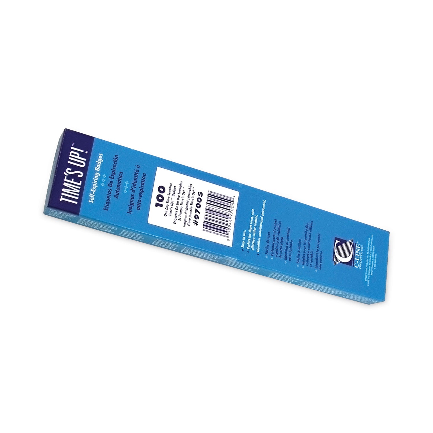Times Up! Self-Expiring Visitor Badges, One-Day Badge, 3 x 2, White, 100/Box