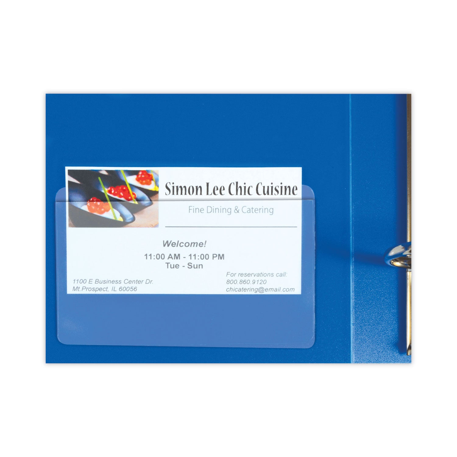 Self-Adhesive Business Card Holders, Top Load, 2 x 3.5, Clear, 10/Pack - 