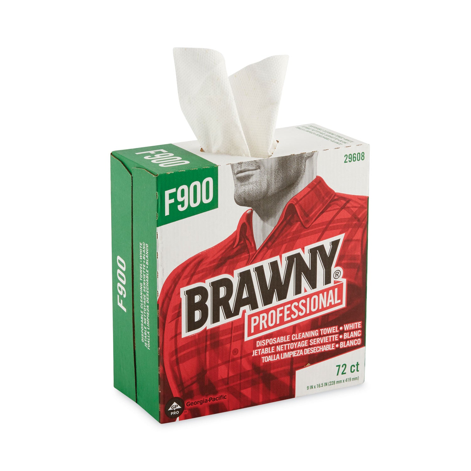 FLAX 900 Heavy Duty Cloths, 9 x 16 1/2, White, 72/Box