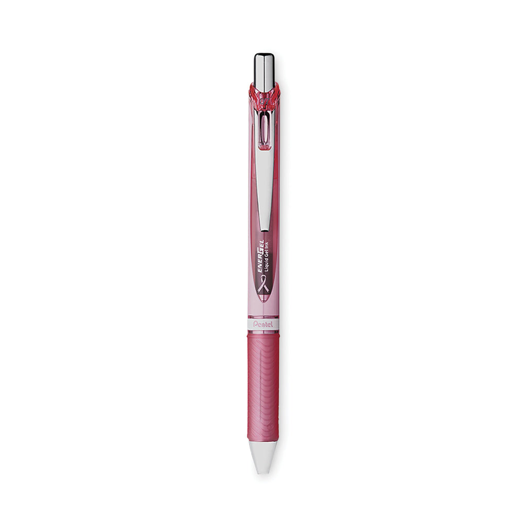 EnerGel RTX Gel Pen, Retractable, Medium 0.7 mm, Black Ink, Pink/Silver Barrel, 3/Pack - 