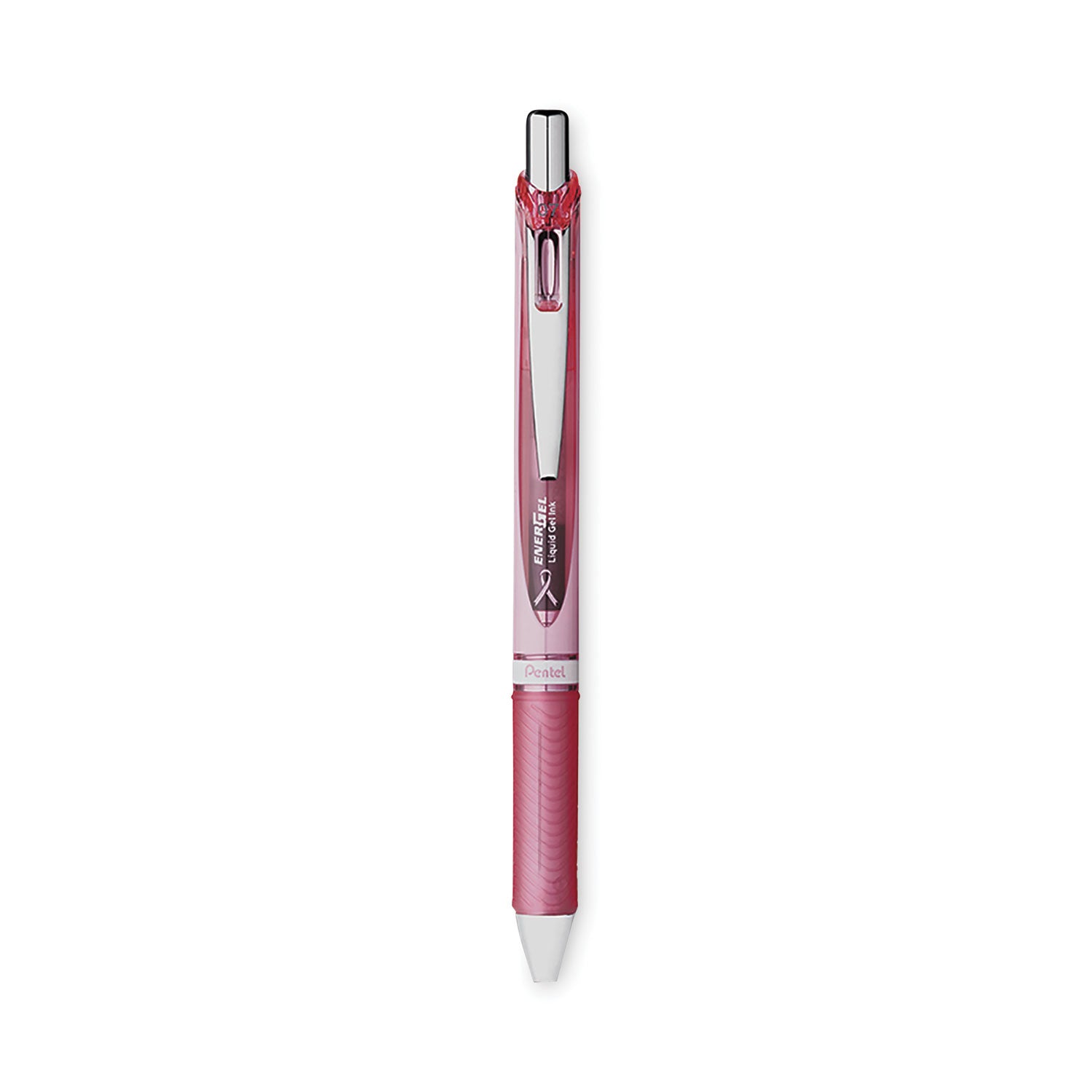 EnerGel RTX Gel Pen, Retractable, Medium 0.7 mm, Black Ink, Pink/Silver Barrel, 3/Pack - 
