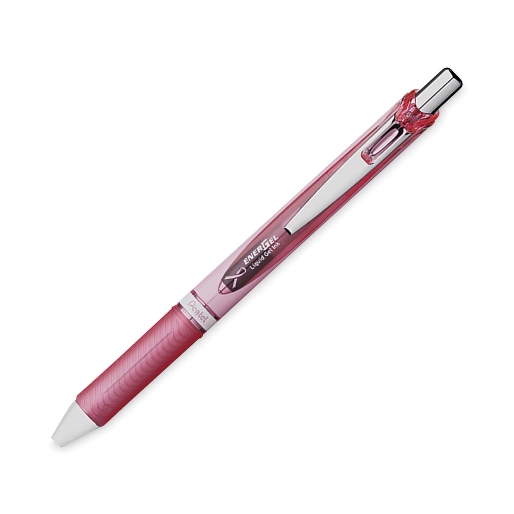 EnerGel RTX Gel Pen, Retractable, Medium 0.7 mm, Black Ink, Pink/Silver Barrel, 3/Pack - 
