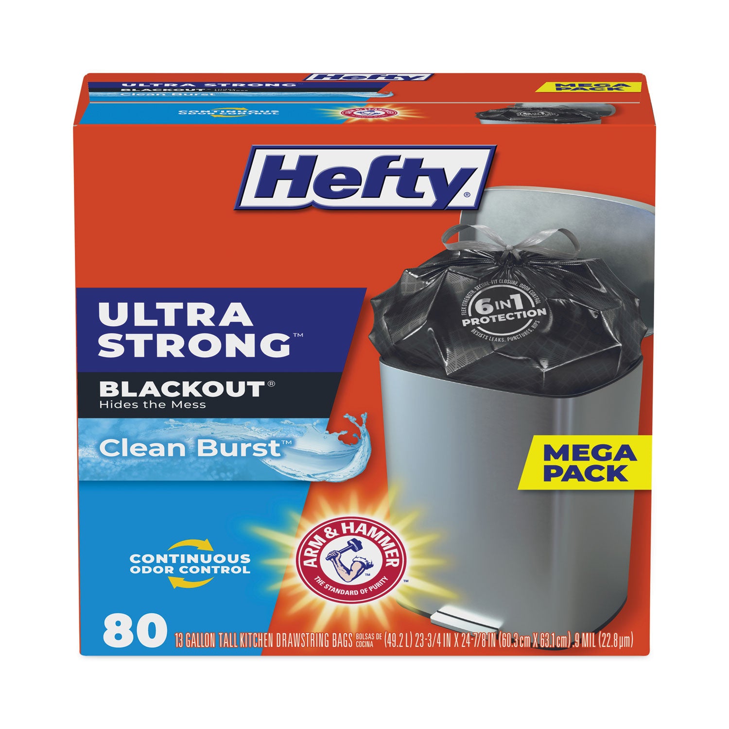 ultra-strong-blackout-tall-kitchen-drawstring-bags-13-gal-09-mil-2375-x-2488-black-80-box_pcte88352 - 1