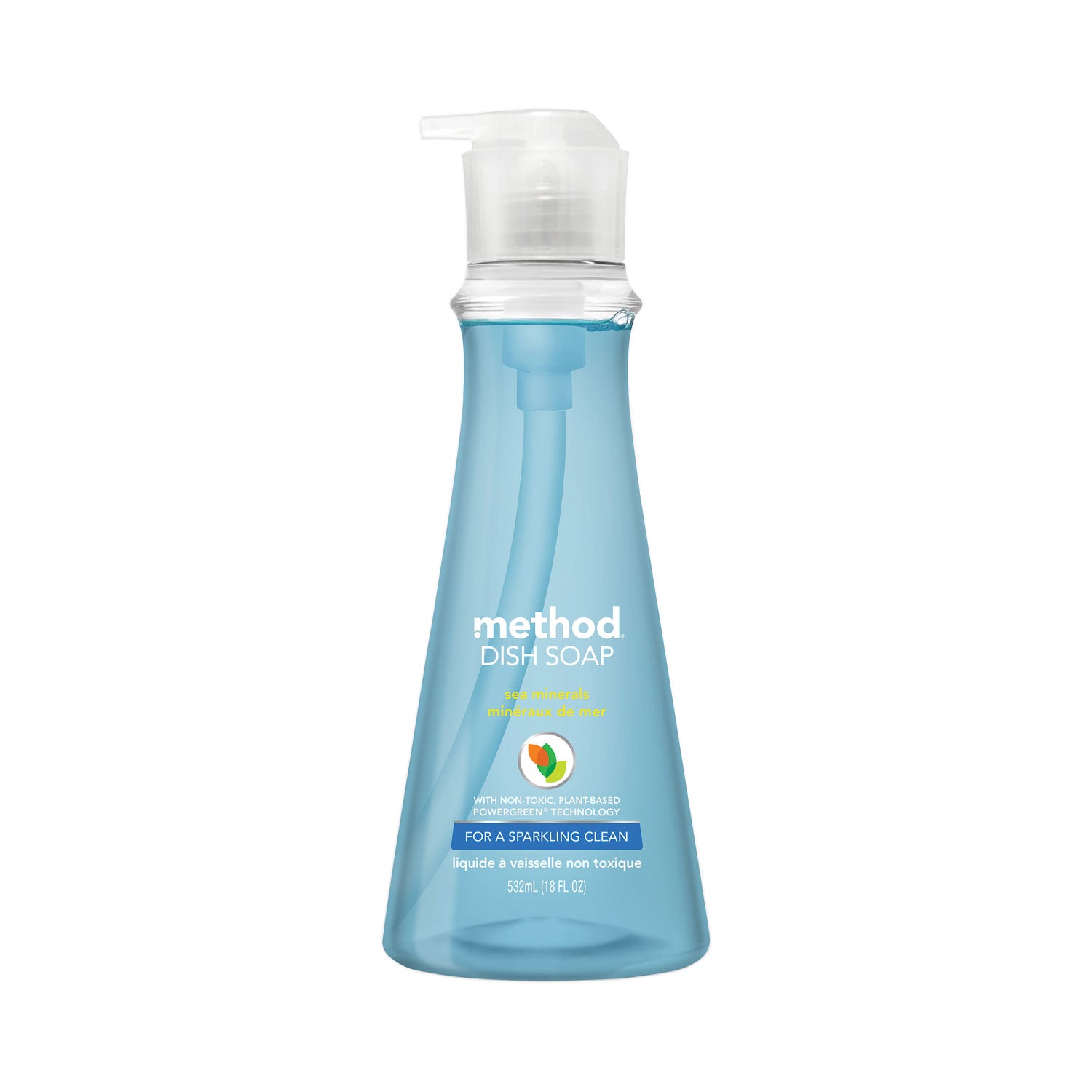 Dish Soap Pump, Hour-Glass Bottle Shape, Sea Minerals Scent, 18 oz Pump Bottle