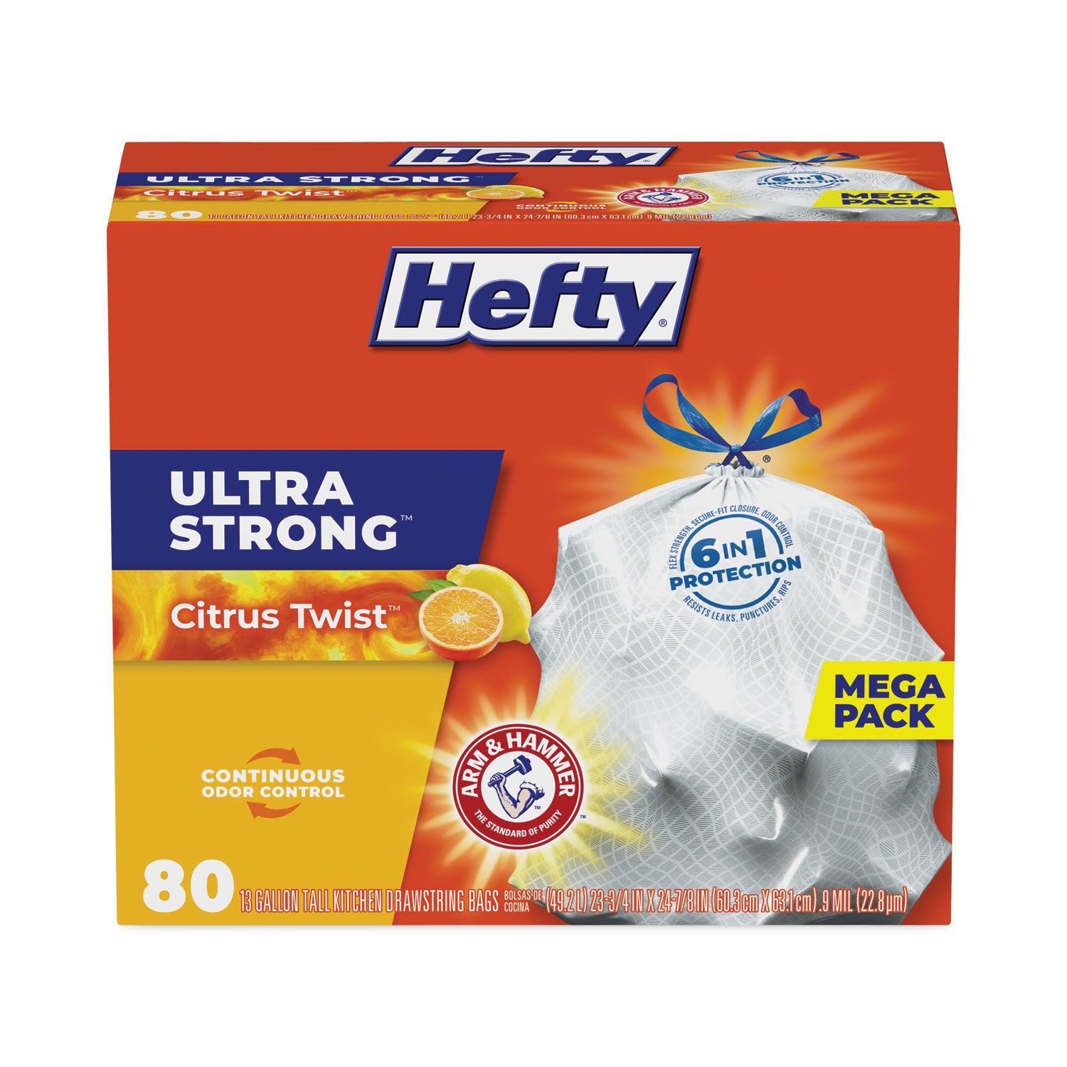 ultra-strong-scented-tall-white-kitchen-bags-13-gal-09-mil-2375-x-2488-white-80-bags-box-3-boxes-carton_pcte88354ct - 1