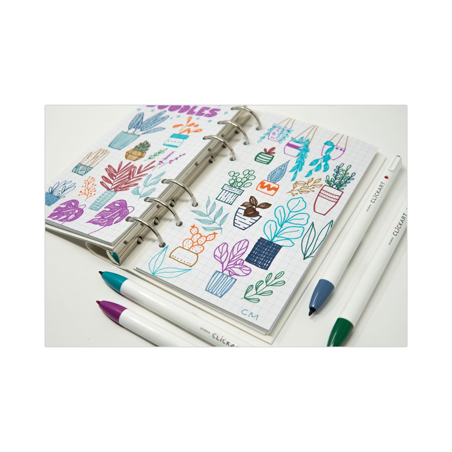 ClickArt Porous Point Pen, Retractable, Fine 0.6 mm, Assorted Ink and Barrel Colors, 12/Pack