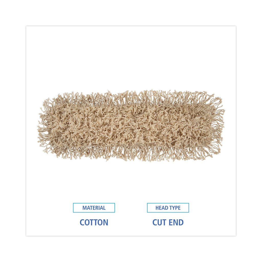 Industrial Dust Mop Head, Hygrade Cotton, 24w x 5d, White