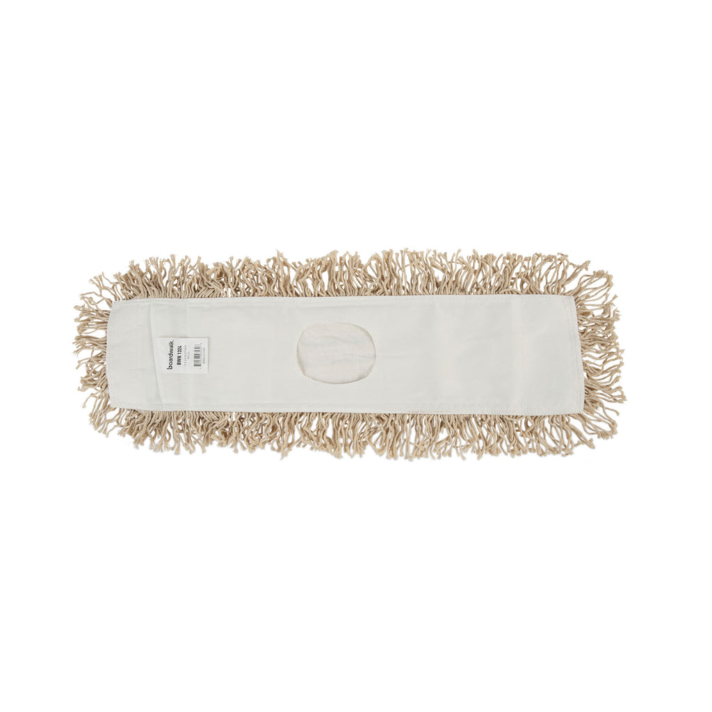 Industrial Dust Mop Head, Hygrade Cotton, 24w x 5d, White