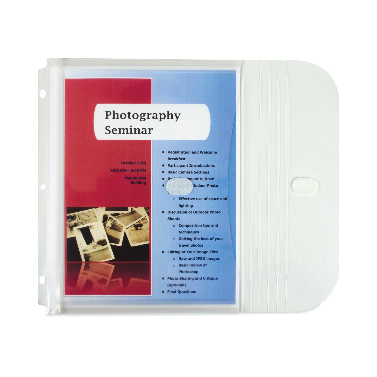 Poly Binder Pockets, 9.25 x 11.5, Clear, 5/Pack - 