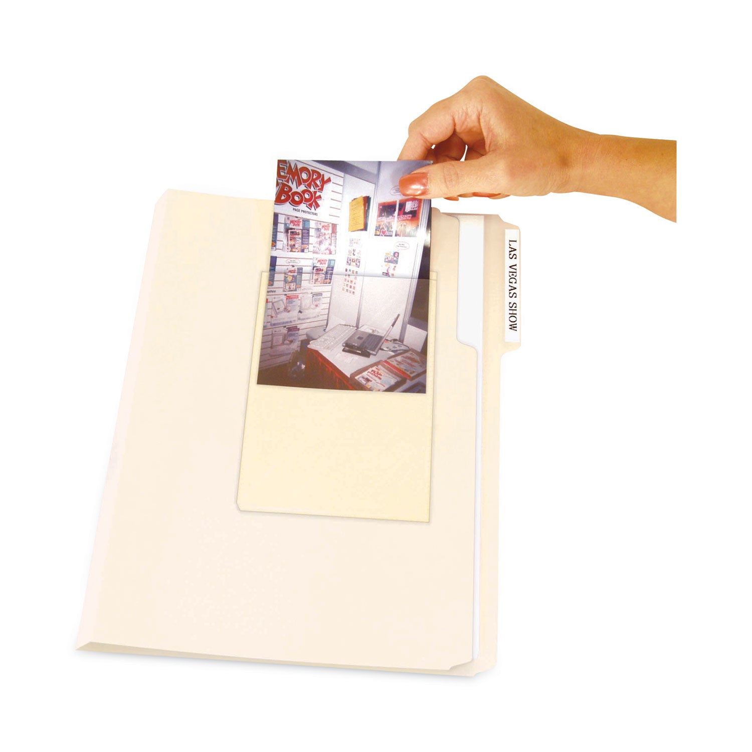 Peel and Stick Photo Holders, 4.38 x 6.5, Clear, 10/Pack - 