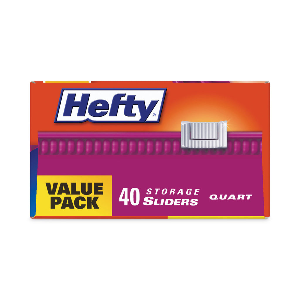 Slider Bags, 1 qt, 1.5 mil, 8" x 7", Clear, 40 Bags/Box, 9 Boxes/Carton