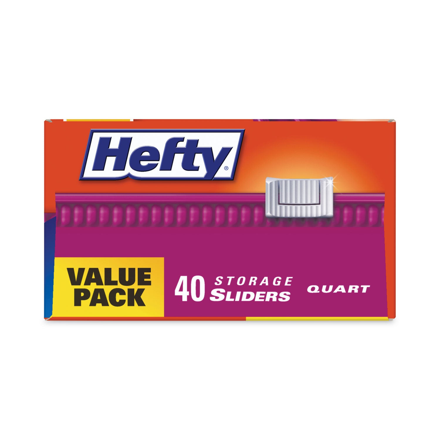 Slider Bags, 1 qt, 1.5 mil, 8" x 7", Clear, 40 Bags/Box, 9 Boxes/Carton